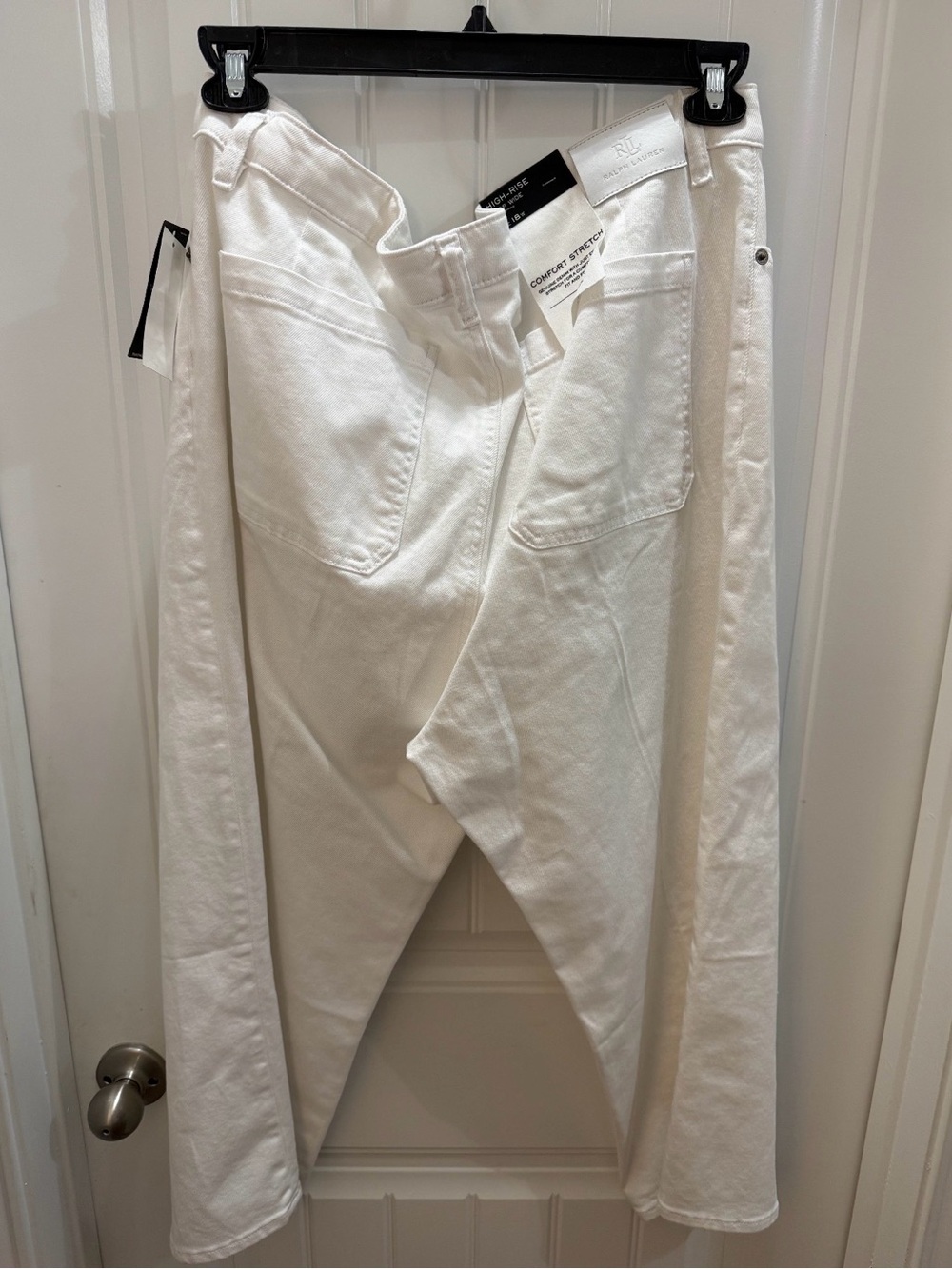 NWT $145 Ralph Lauren High-Rise Wide-Leg Jeans in White 18 w Resortwear - Picture 6 of 8